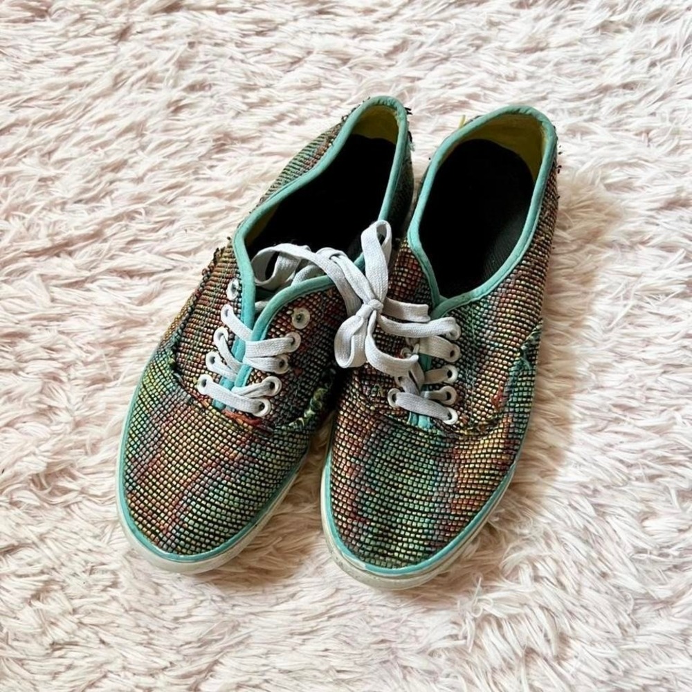 Rainbow Knit Indie Hippie Pride Textured Shoes Womens 8 Vivid Eclectic Goblin
